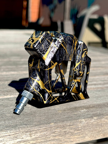 Gloss Monk M Adapter for Hi-Capa - 1 of 1 / Gold splash Marble base anodzied (Not painted!)