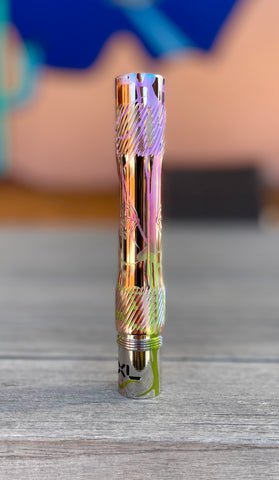 Smart Parts Freak XL Cocker threaded barrel back - Nickel base with Lime green / Pink splash